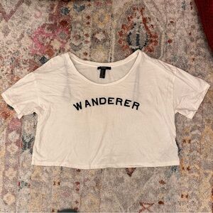 Forever 21 White Wanderer Crop Top